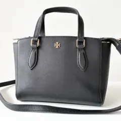【極美品】TORY BURCH 2way ハンドバッグ エマーソン 黒 冠婚葬祭のサムネイル