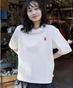 新品 フラボア ニコアンド Tシャツ コラボ 白 ステッカー