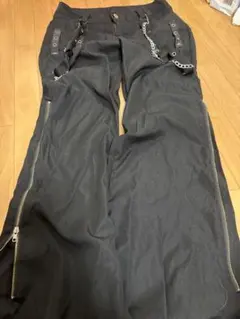 黒のジッパー付きサブカル サブカル系 地雷系 量産型 黒 ズボン パンツ