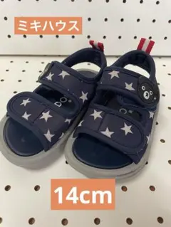 ミキハウス　ダブルビー　 星柄サンダル 14.0 ネイビー