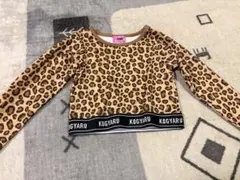 KOGYARUコギャル キッズレオパード柄 ショート丈 長袖トップス120cm