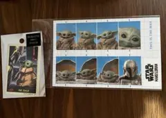 スターウォーズ　グローグー 証明写真風ステッカー、ビニールステッカー 2点セット