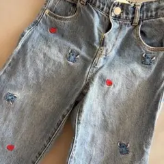 【美品】ZARA スティッチ　刺繍デザイン デニムパンツ 116cm 6y