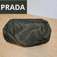 PRADA プラダ ナイロンコスメポーチ 小物入れ カーキ メイクポーチ