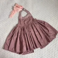 MARLMARLピンク フレアエプロン リボン付き