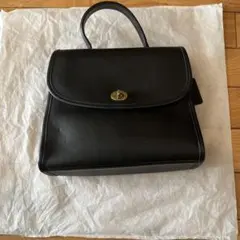 美品　OLD COACH コーチ　ブラックレザー ハンドバッグ