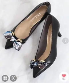 スカーフリボン付属2wayビットパンプス