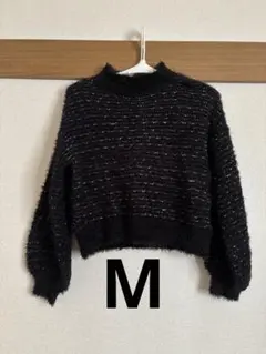 ニットセーター　ラメ入り黒