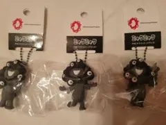 し*ん様 黒ミャクミャクPVCマスコットブラック キーホルダー 3種セットボール