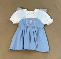 バースデイ　cottori エルサ　フリル付き青色トップス　 半袖　110