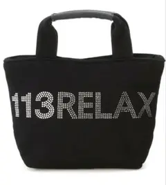 1PIU1UGUALE3 RELAXラインストーンロゴミニトートバッグ新品未使用
