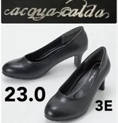 新品未使用　acqua calda パンプス 23.0cm 3E ブラックのサムネイル