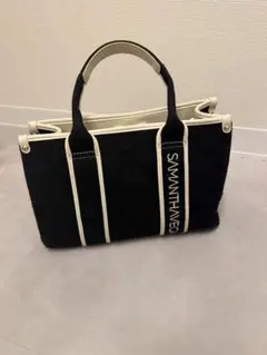 SAMANTHA THAVASA ハンドバッグ 黒/白