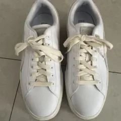 PUMA プラットフォームスニーカー 25cm ホワイト