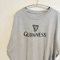 GUINNESS ビッグロゴ グレーTシャツ 古着のサムネイル