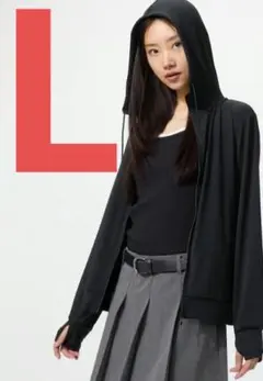 483278 UNIQLO エアリズムUVカットメッシュフルジップパーカ Lのサムネイル