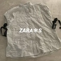 ZARA＊ストライプ＊ノースリーブ＊ボタンアップシャツ＊S