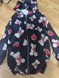 プリンセスメロディ　プリメロ　おりぼんくまちゃん　パーカー　黒　フード付き Princess Melody プリンセスメロディ おリボンくまちゃん パーカー