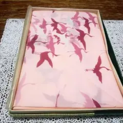三越 鶴模様 風呂敷 ピンク