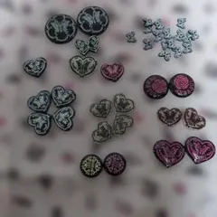 デコパーツ　ブラック系蝶パーツ38個セット　ハンドメイド