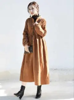 コットンコーデュロイ 授乳服ワンピース