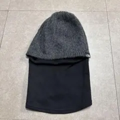 The north face ビーニー　ニット帽　ネックウォーマー付　グレー