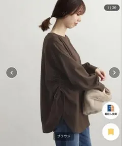 URBAN RESEARCH DOORS サイドリボンチュニックブラウスのサムネイル