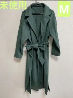 ロングコート　グリーン　リボン