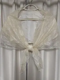 アイボリーラメ入りショール　ボレロ　結婚式　ブライダル
