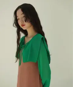 襟付きカーディガン　ポレロのサムネイル