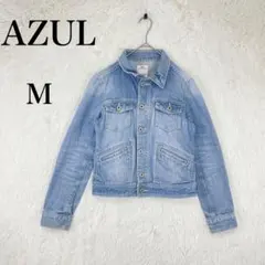 【アズール】レディース デニムジャケット ショート丈 カジュアル 長袖 M