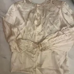Matsurika 刺繍入り長袖ブラウス クリーム色