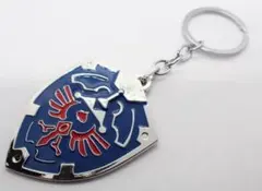 ゼルダの伝説　盾　紺　ブルー　ゲーム　キーリング　キーホルダー