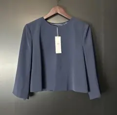 35,200円新品【23区】ノーカラージャケット 大きいサイズ 44（LL）紺のサムネイル