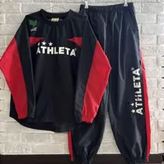 ATHLETA アスレタ ピステ上下セットアップ 黒×赤