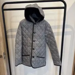 トラディショナルウェザーウェア　千鳥柄 フード付き キルティングジャケット