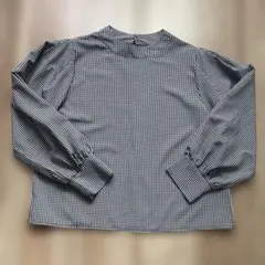 AS KNOW AS ギンガムチェック バルーンスリーブシャツ　Fサイズ