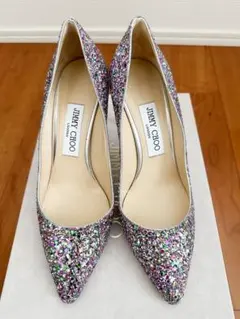 JIMMY CHOO ROMY85 グリッターパンプス 37 24cm