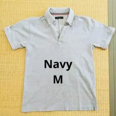 Navy　メンズ半袖ポロシャツ　Mサイズ　グレーのサムネイル