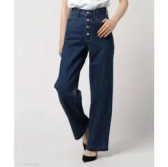 MOUSSY ダークブルー ストレートデニム