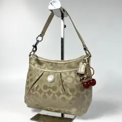 COACH ワンショルダーバッグ タータンチェック キャンバス ハート