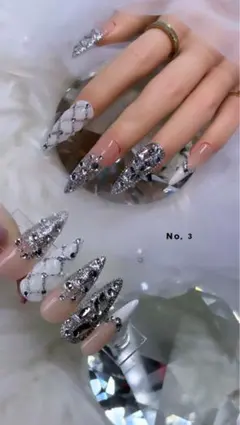 Ｎｏ．3ネイル（キルティング 埋めつくし ワンホンネイル ギャル）両手用10本