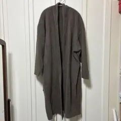 AND J シャギー フェザー ニット モカ ガウン オーバーサイズ コート