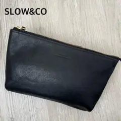 美品 SLOW スロウ ボーノポーチ クラッチバッグ レザー 黒