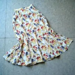 極美品♡ロペピクニック フルーツ柄 シフォンフレアスカート マーメイド