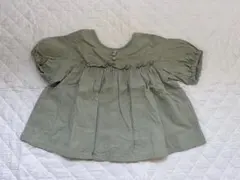 美品　branshes フリル付きチュニック90cmオリーブグリーン