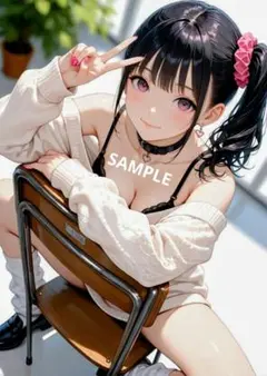 【美人美女】AIグラビア写真★ ニットコーデの美少女❤︎【L版サイズ】