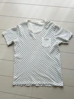 ドット柄 綿100% Tシャツ Lサイズ