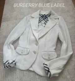 バーバリーブルーレーベル テーラードジャケット ホワイト ノバチェック 38