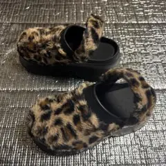 ヒョウ柄厚底サンダル(L)